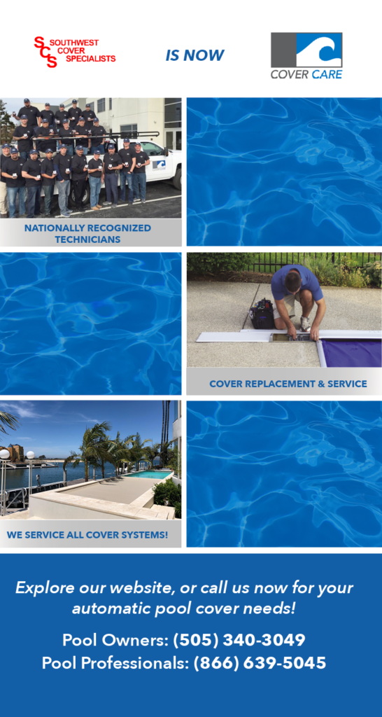 Flyer announcing that Southwest Cover Specialists is now Cover Care, LLC