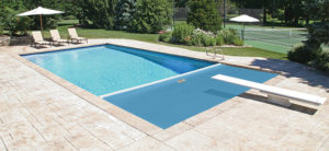 Light blue automatic pool cover