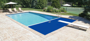 Royal blue automatic pool cover