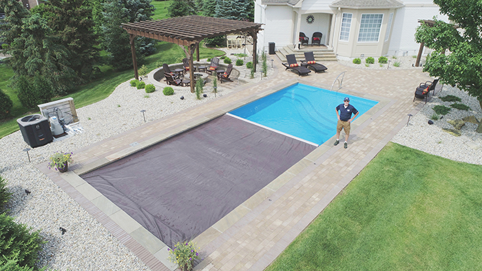 automatic pool cover opening with representative