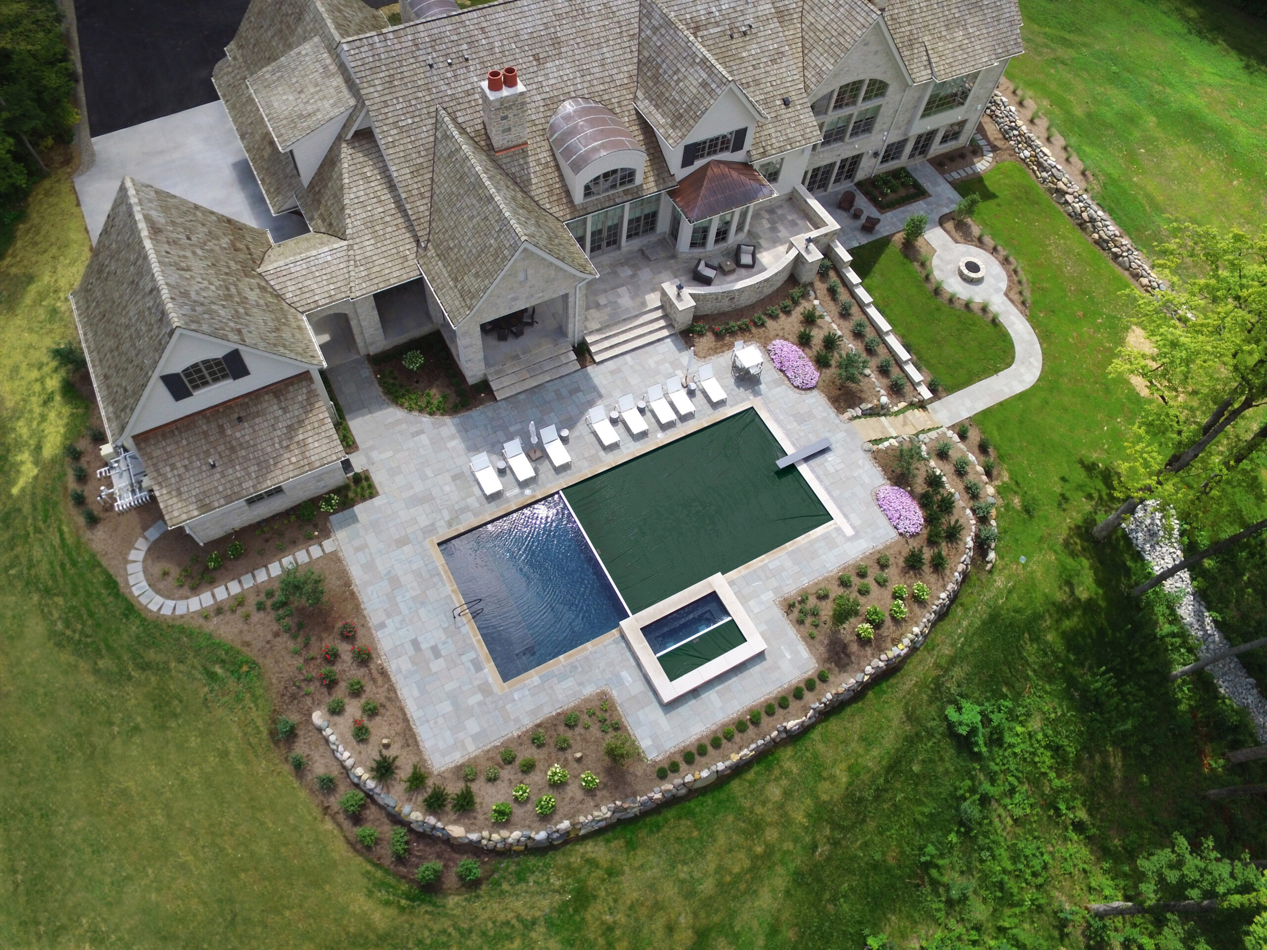 Forest green pool cover