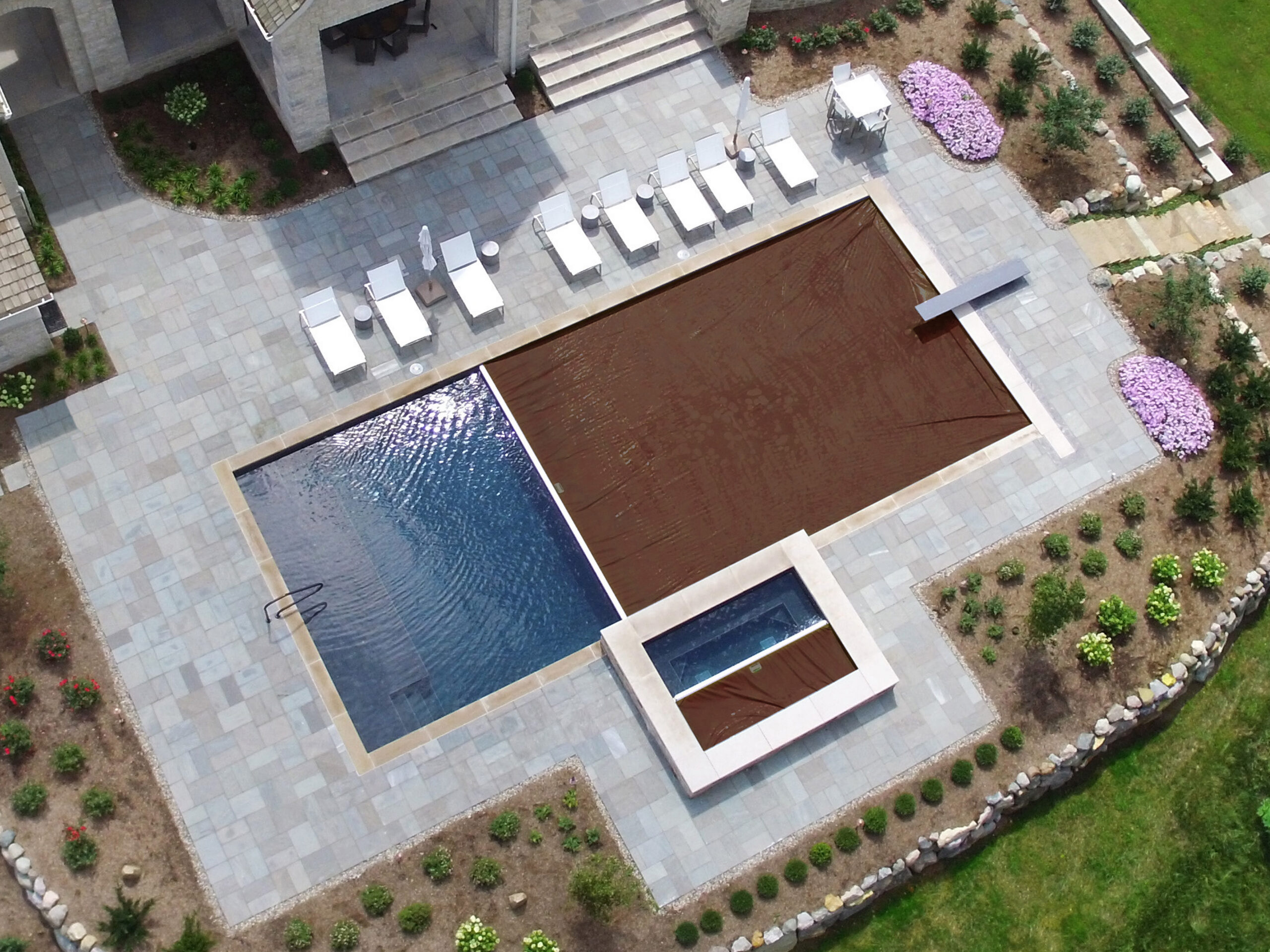 Brown pool cover
