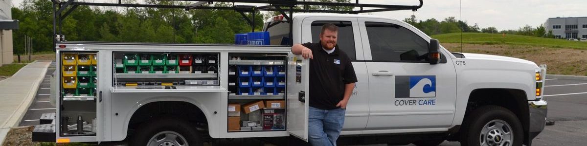 Cover Care, LLC technician with his truck